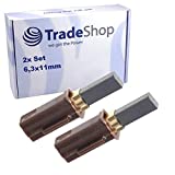 2 escobillas de carbón 2311480, 6,3 x 11 x 33 mm, adecuado para muchos modelos de aspiradoras y dispositivos de limpieza de Miele / carbones abrasivos
